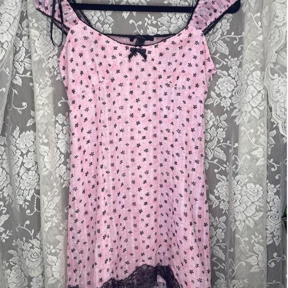 Forever-21 Women's Pink and Black Dress